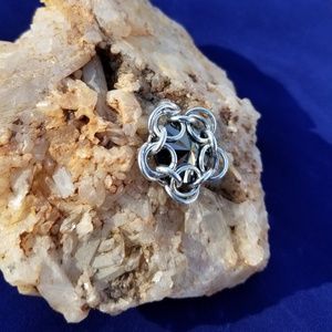 Black diamond Swarovski crystal pendant